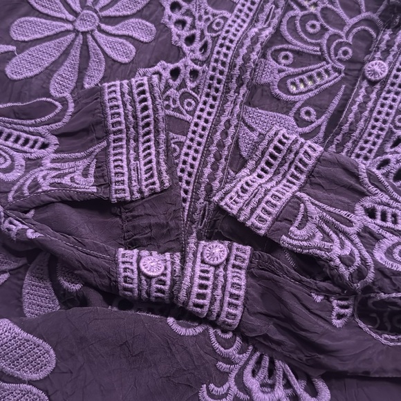 Johnny Was Elida heavily embroidered crocheted blouse NWT RARE XS - Picture 11 of 11